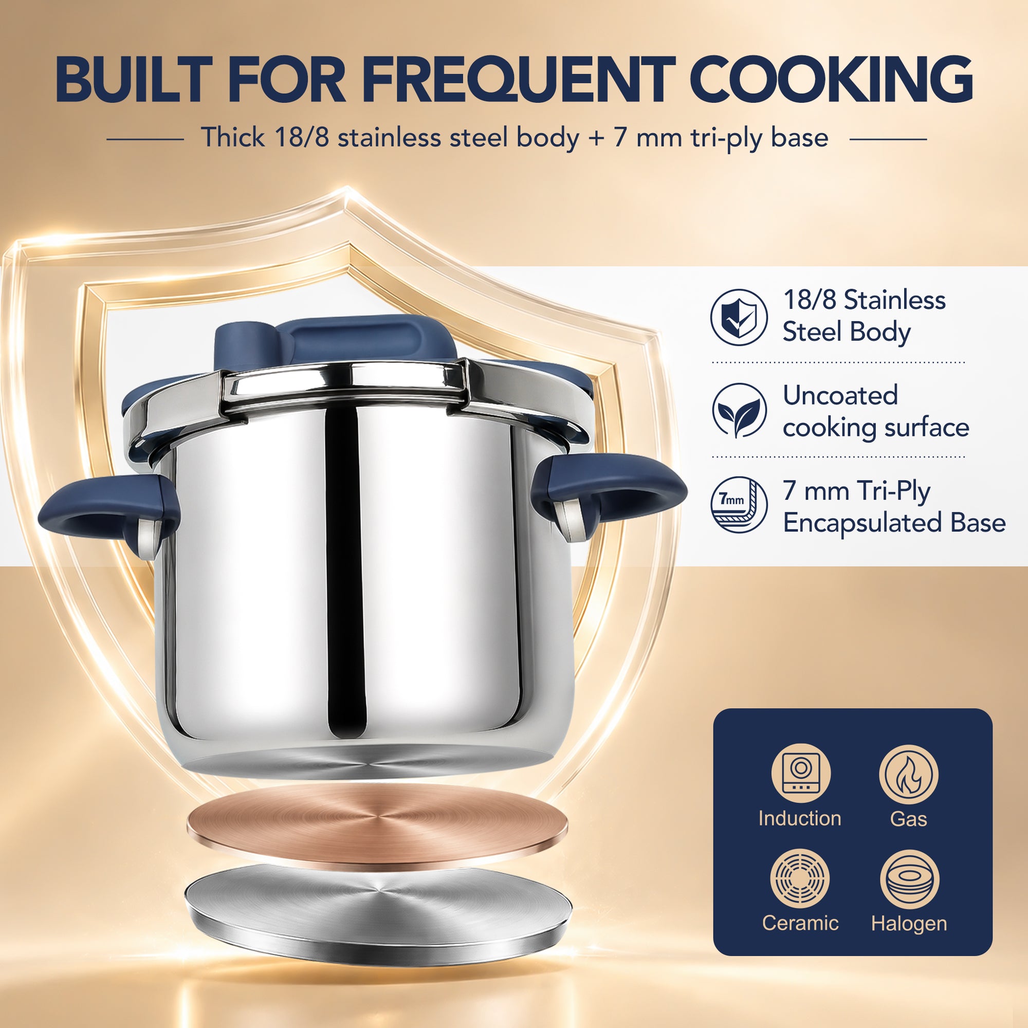 MICHELANGELO 4.2QT Stainless Steel Stovetop Pressure Cooker Set