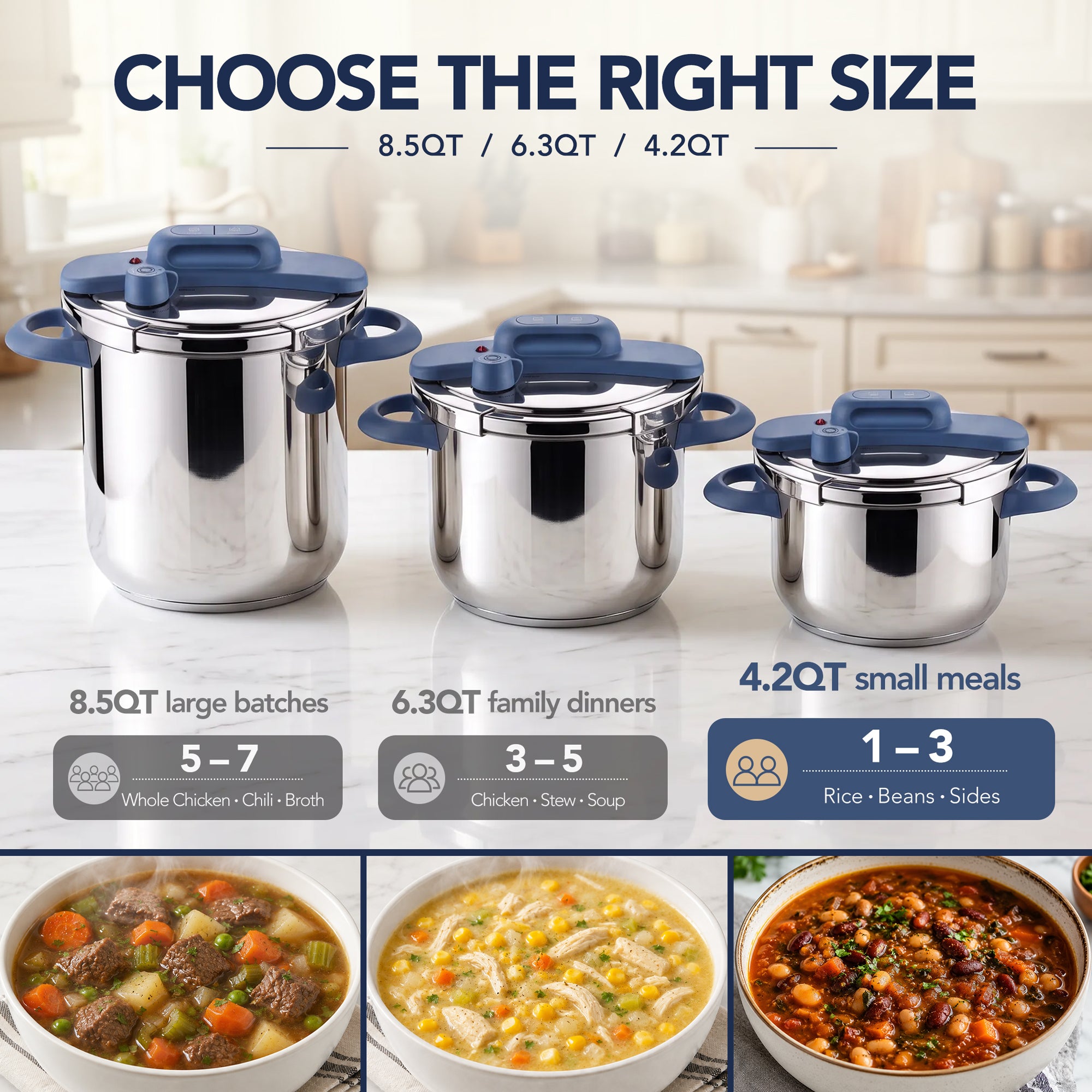 MICHELANGELO 4.2QT Stainless Steel Stovetop Pressure Cooker Set