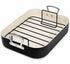 MICHELANGELO Ceramic Roasting Pan with Rack, 15 x 13 Inch, Black