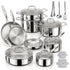 MICHELANGELO 5-Ply Stainless Steel Cookware Set, 23-Piece Pots and Pans Set