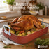 MICHELANGELO Ceramic Roasting Pan with Rack, 15 x 13 Inch, Brick Red