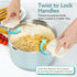 MICHELANGELO Pasta Pot with Strainer Lid- 6 Quart Non Stick  Cooking Pot Soft Aqua