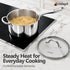 MICHELANGELO 4QT Tri-Ply Stainless Steel Saucepan with Lid, Helper Handle