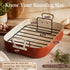 MICHELANGELO Ceramic Roasting Pan with Rack, 15 x 13 Inch, Brick Red
