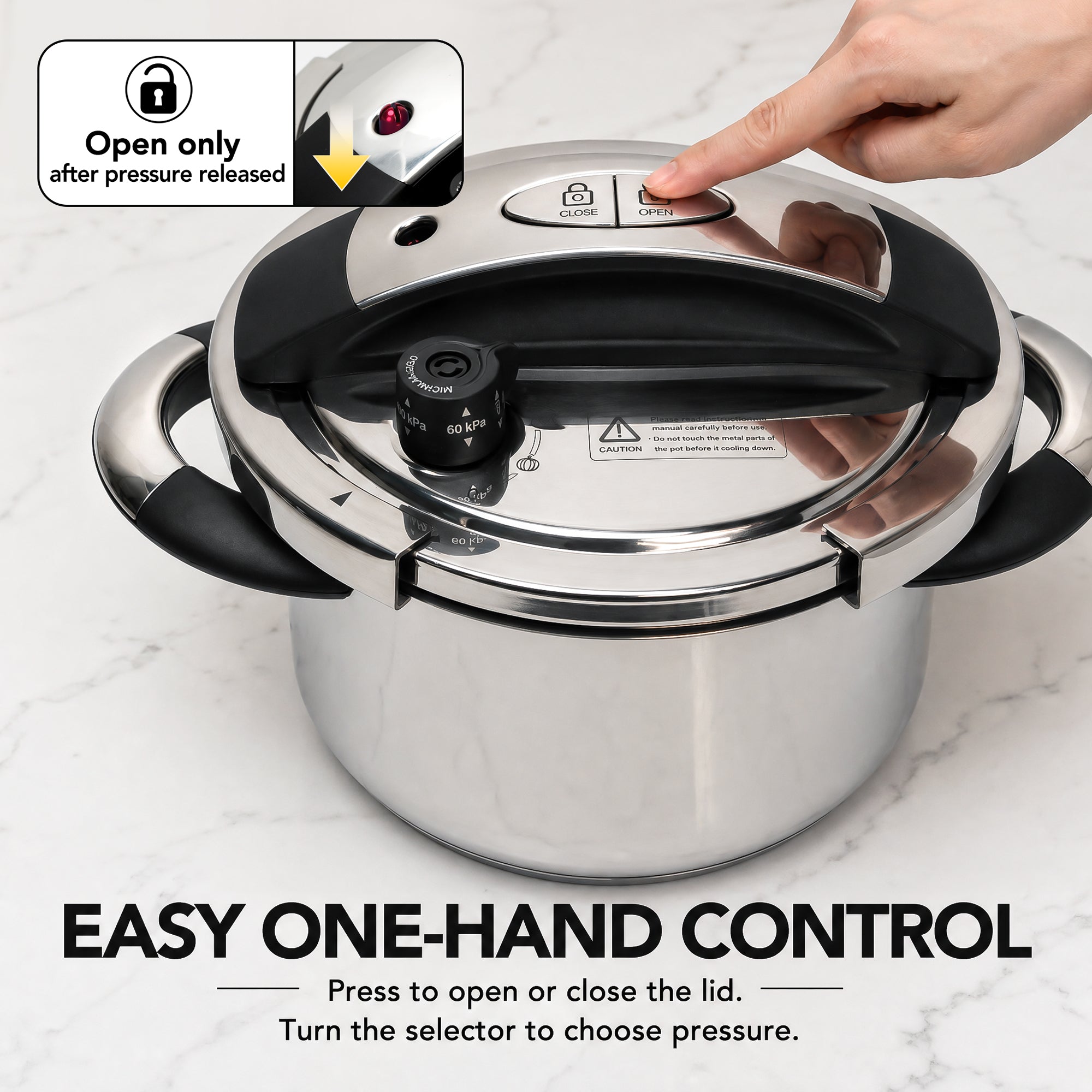 MICHELANGELO 8.5QT/8L Stainless Steel Stovetop Pressure Cooker
