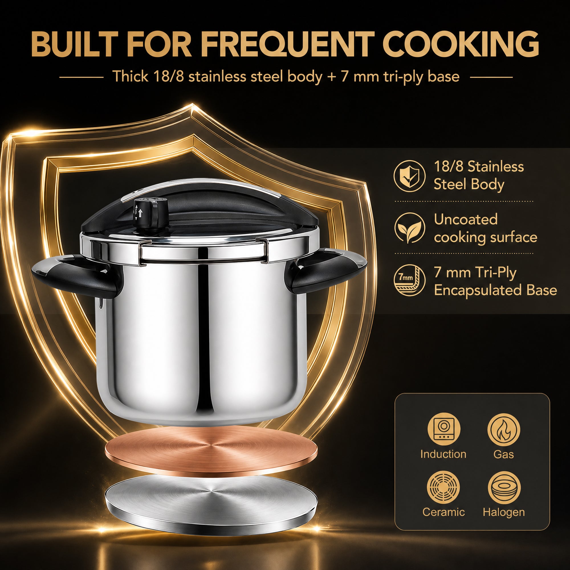 MICHELANGELO 8.5QT/8L Stainless Steel Stovetop Pressure Cooker