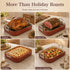 MICHELANGELO Ceramic Roasting Pan with Rack, 15 x 13 Inch, Brick Red