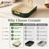 MICHELANGELO Turkey Roasting Pan with Rack, 15 x 13 Inch, Olive Green/Gold