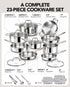 MICHELANGELO 5-Ply Stainless Steel Cookware Set, 23-Piece Pots and Pans Set