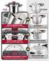 MICHELANGELO Stovetop Pressure Cooker Stainless Steel, 6.3 qt, 304 Stainless Steel