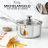 MICHELANGELO Stainless Steel Saucepan with Lid,  3 Quart Thick Bottom Sauce Pan