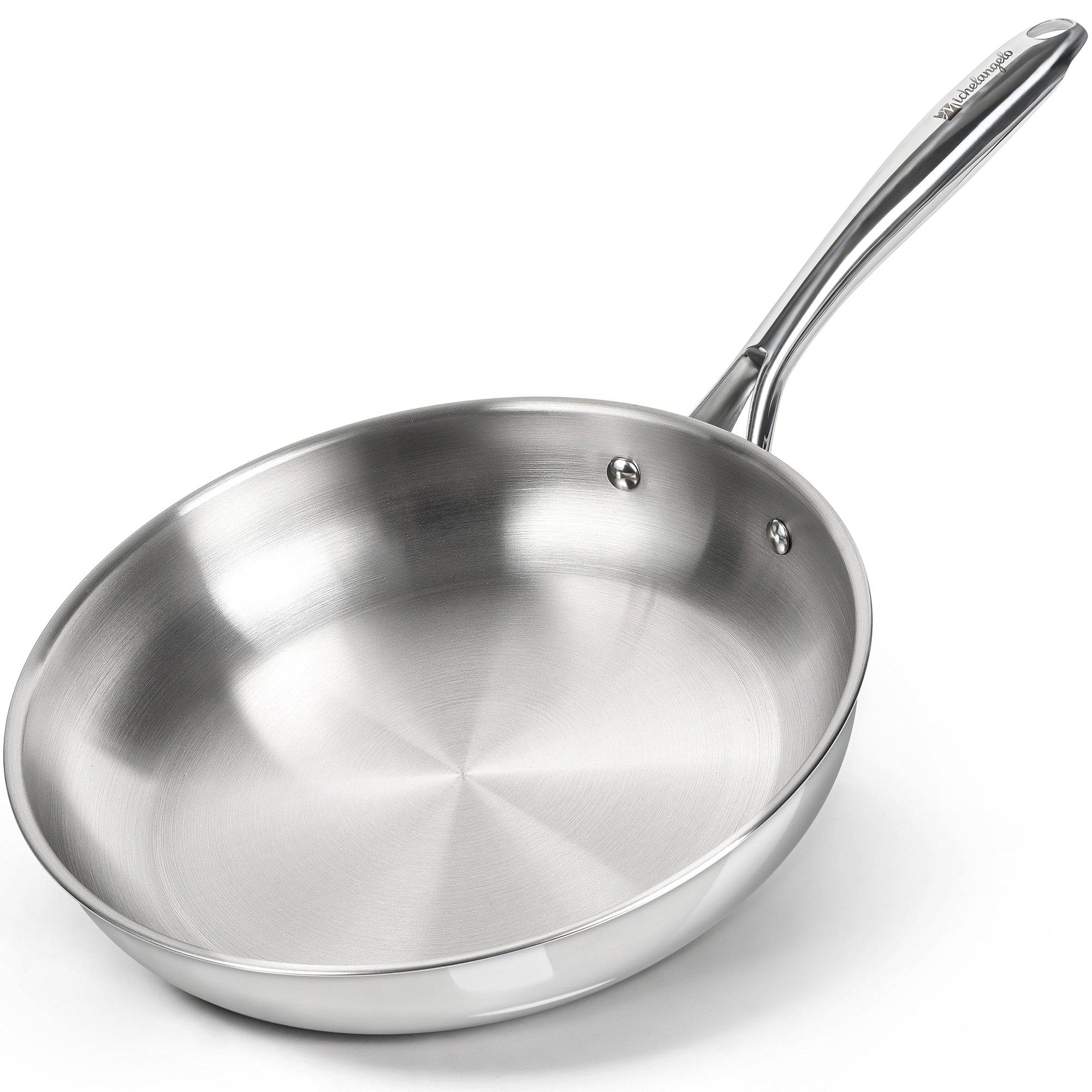MICHELANGELO Stainless Steel 8 inch Frying Pan,Small Skillet with Triply Base