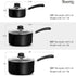 MICHELANGELO Nonstick Saucepan with Lid Ceramic Small Sauce Pan, Black