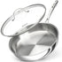 MICHELANGELO Fully Clad Tri-Ply Stainless Steel 12 Inch Frying Pan with Lid