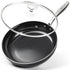 MICHELANGELO Non Stick Frying Pan with Lid, Non Toxic Ceramic Skillet, Black
