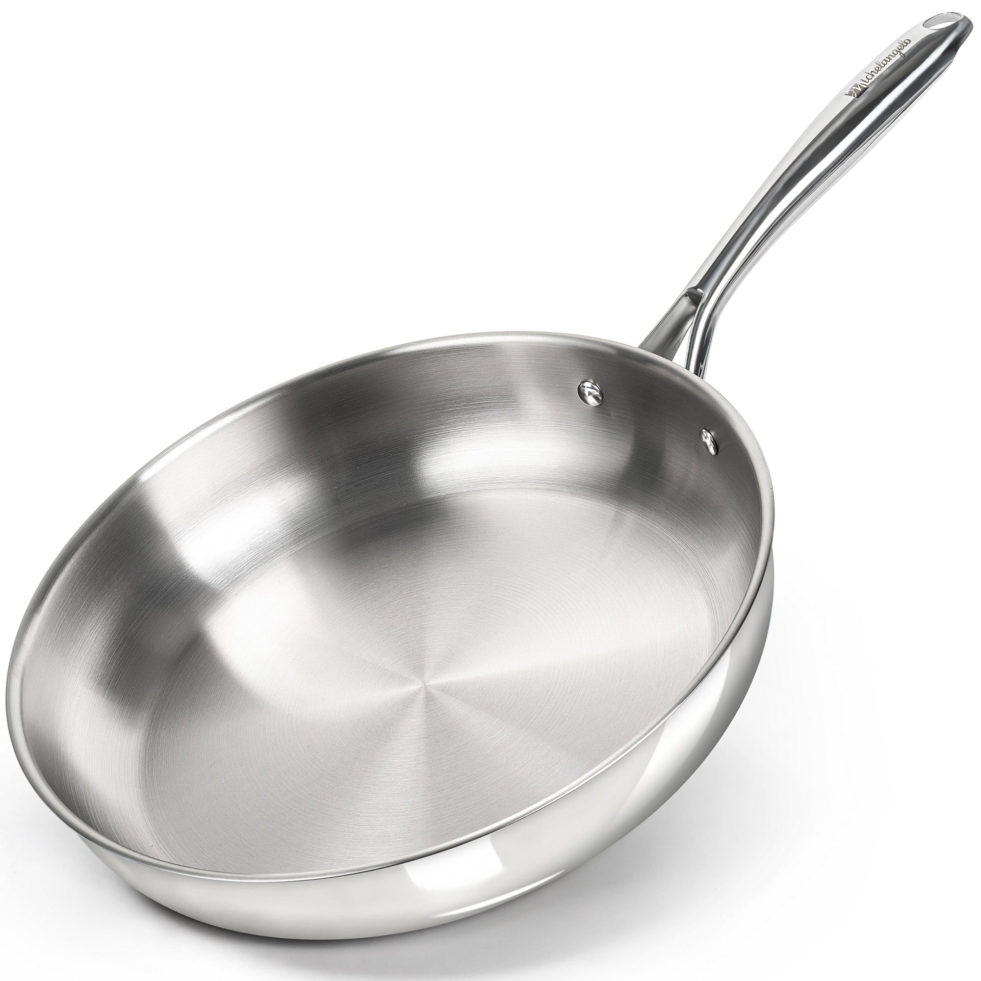 MICHELANGELO Stainless Steel 8 inch Frying Pan,Small Skillet with Triply Base