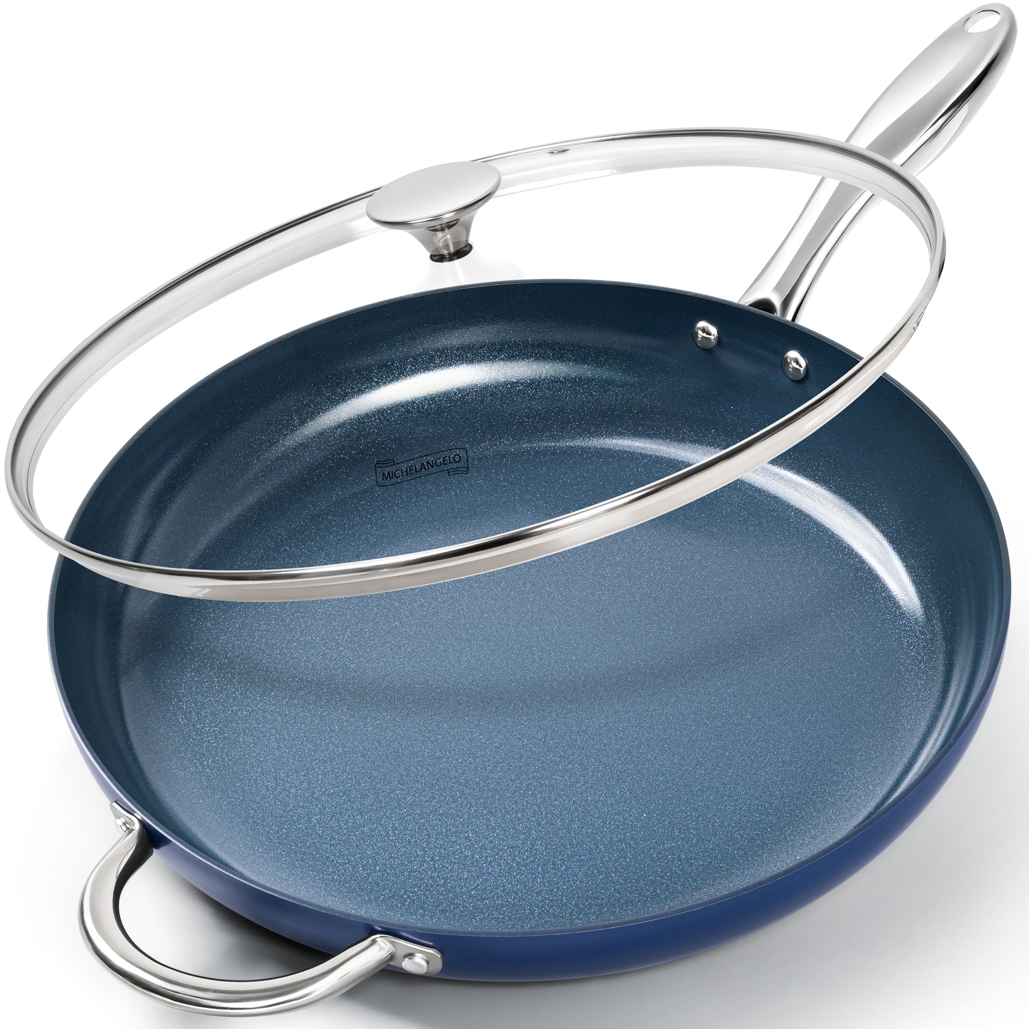 MICHELANGELO Small Frying Pan - 8 Inch Nonstick Frying Pan with Lid