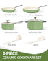 MICHELANGELO Pots and Pans Set Non Stick - Ceramic Cookware Set Non Toxic, Green