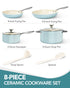 MICHELANGELO Pots and Pans Set Non Stick - Ceramic Cookware Set Non Toxic, Blue