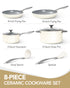 MICHELANGELO Cookware Set 8 Piece Nonstick Ceramic Pots and Pans Set Cream