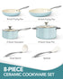 MICHELANGELO Cookware Set 8 Piece Nonstick Ceramic Pots and Pans Set Blue