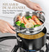 MICHELANGELO Nonstick 1QT & 2QT & 3QT Saucepan with Steamer, Black