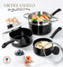 MICHELANGELO Nonstick 1QT & 2QT & 3QT Saucepan with Steamer, Black