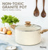 MICHELANGELO Stock Pot with Lid Nonstick Cooking Pot White Granite