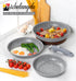 MICHELANGELO Nonstick Frying Pan Set," 9.5" and 11" Fry Pans with Removable Handle, Gray