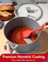MICHELANGELO 8-Quart Soup Pot with Lid - Nonstick Large Ceramic Stock Pot for Induction Cooktop, Grey