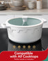 MICHELANGELO 8-Quart Soup Pot with Lid - Nonstick Large Ceramic Stock Pot for Induction Cooktop, Cream