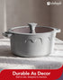 MICHELANGELO 8-Quart Soup Pot with Lid - Nonstick Large Ceramic Stock Pot for Induction Cooktop, Grey