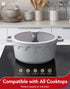 MICHELANGELO 8-Quart Soup Pot with Lid - Nonstick Large Ceramic Stock Pot for Induction Cooktop, Grey