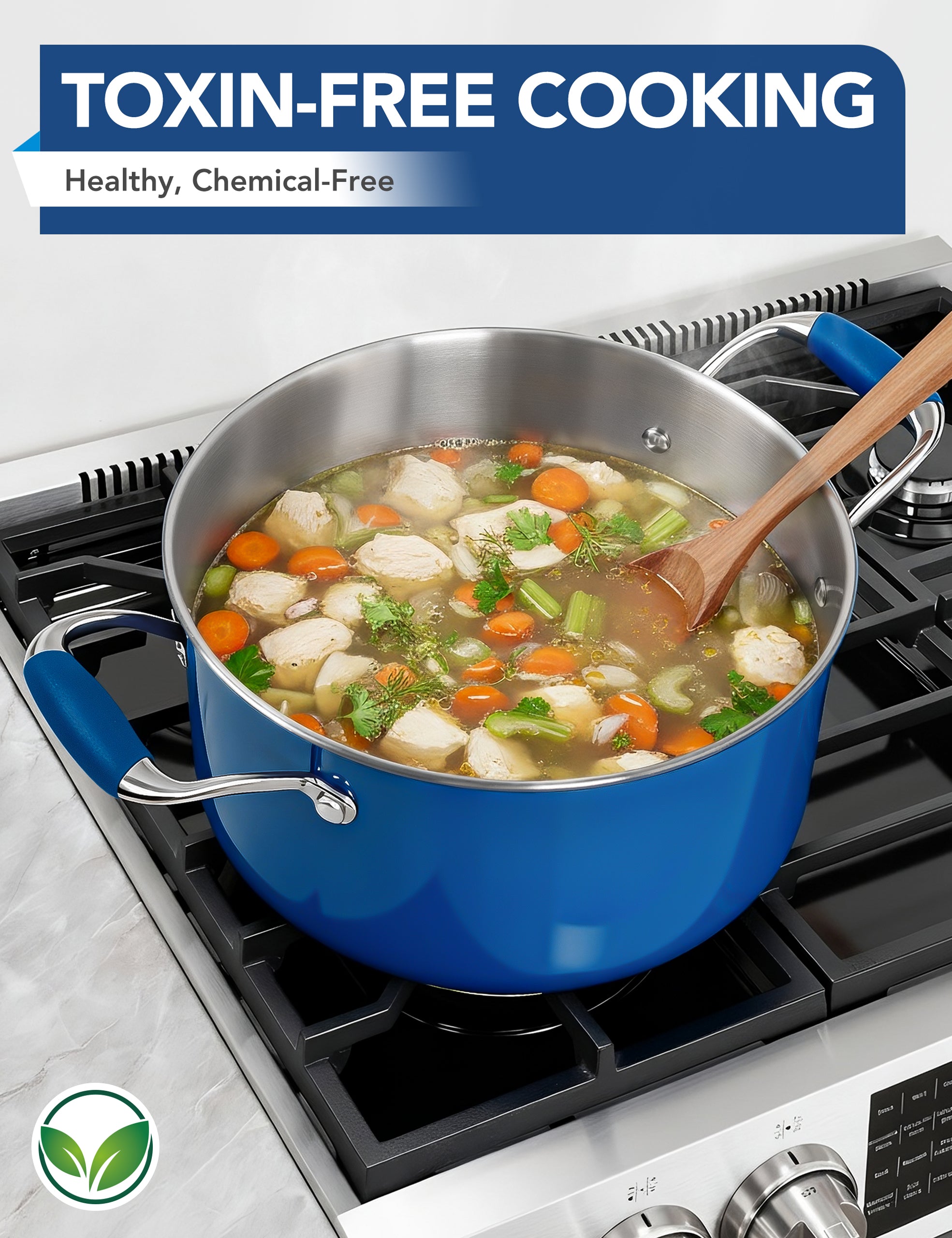 MICHELANGELO Stainless Steel Stock Pots - Induction Soup Pot with Lid