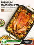 MICHELANGELO Roasting Pan with Rack  Carbon Steel Turkey Roasting Pan& Golden Handle,15 Inch x 11 Inch
