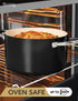 MICHELANGELO Stock Pot with Lid, Nonstick 6 Quart Soup Pot with Ceramic Coating, Black