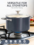 MICHELANGELO Stock Pot with Lid, Nonstick 6 Quart Soup Pot with Ceramic Coating, Haze blue