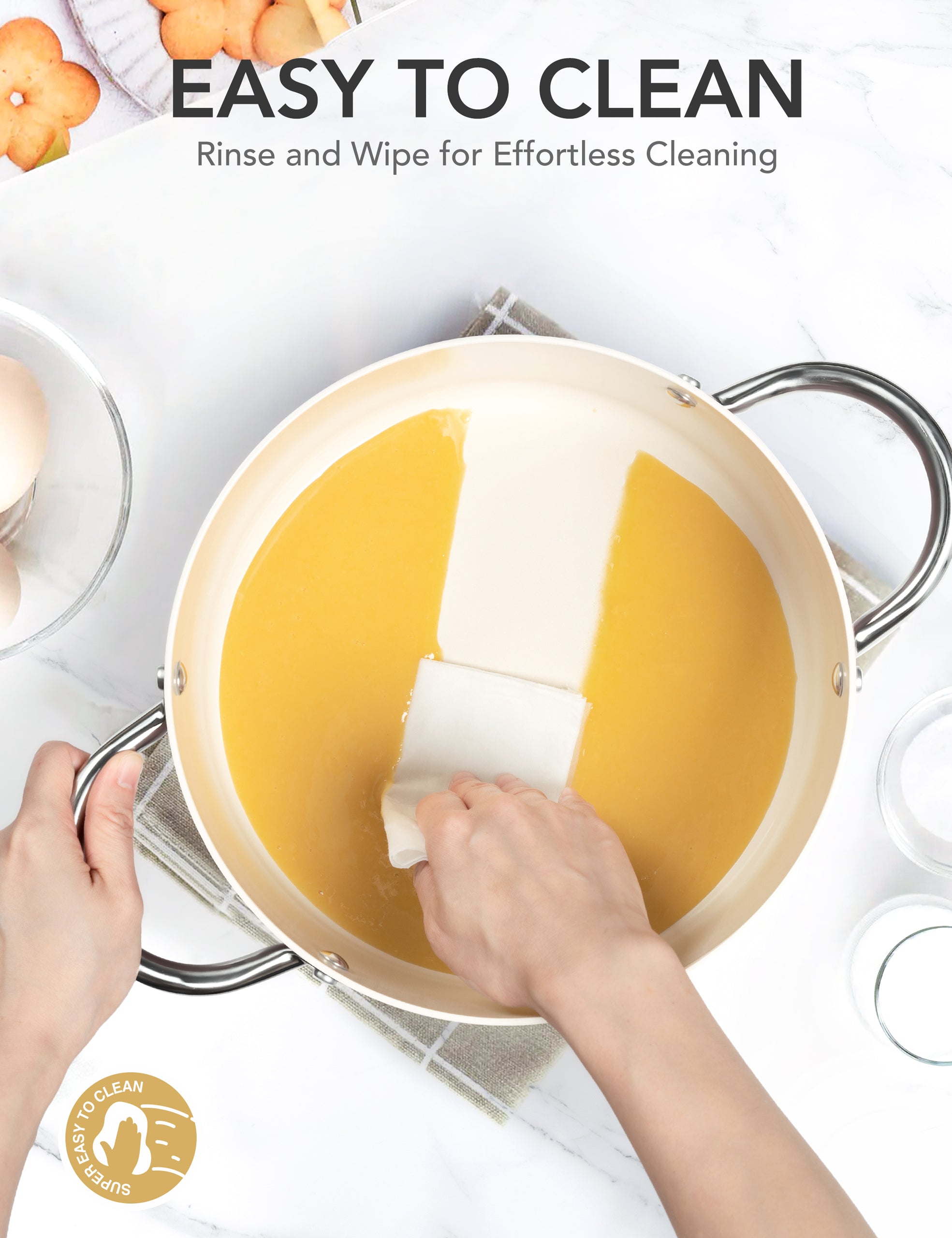 MICHELANGELO Stock Pot with Lid, Nonstick 6 Quart Soup Pot with Ceramic Coating, Black