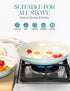 MICHELANGELO Ceramic Frying Pan Set, 8" 9.5" and 11" Fry Pans with Removable Handle, Blue