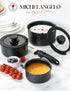 MICHELANGELO Sauce Pan Set,1Qt & 2 Qt & 3Qt Pots with Removable Handles, Black