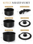 MICHELANGELO Sauce Pan Set,1Qt & 2 Qt & 3Qt Pots with Removable Handles, Black