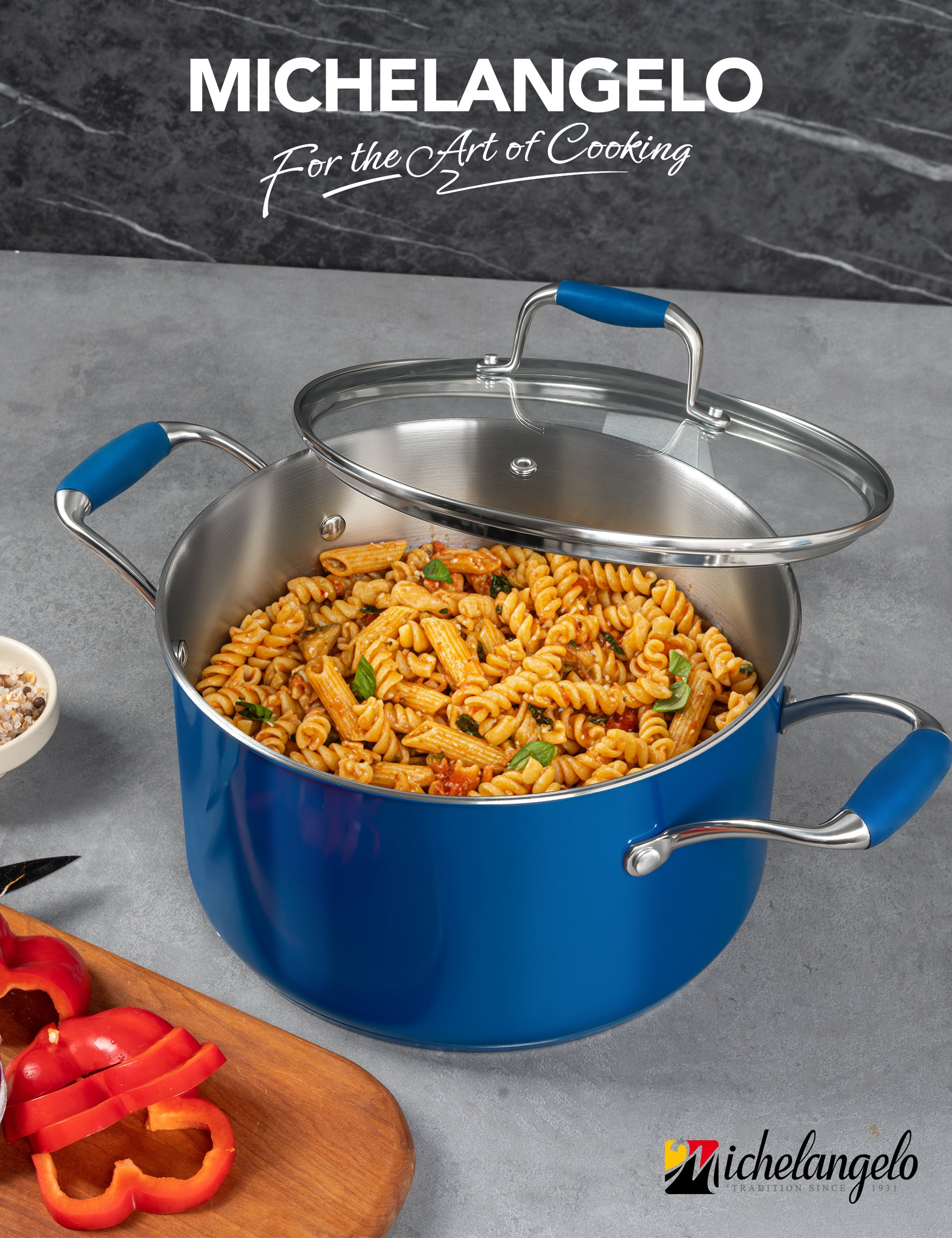 MICHELANGELO Stainless Steel Stock Pots - Induction Soup Pot with Lid