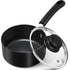 MICHELANGELO Nonstick Saucepan with Lid Ceramic Small Sauce Pan, Black