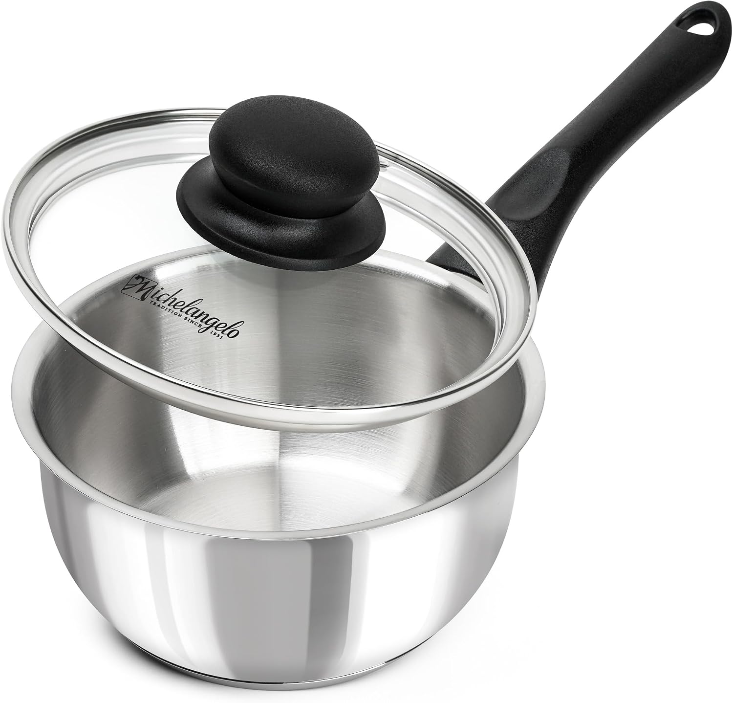 MICHELANGELO 1 & 2 & 3 Quart Stainless Steel Saucepan Set with Bakelite Handle
