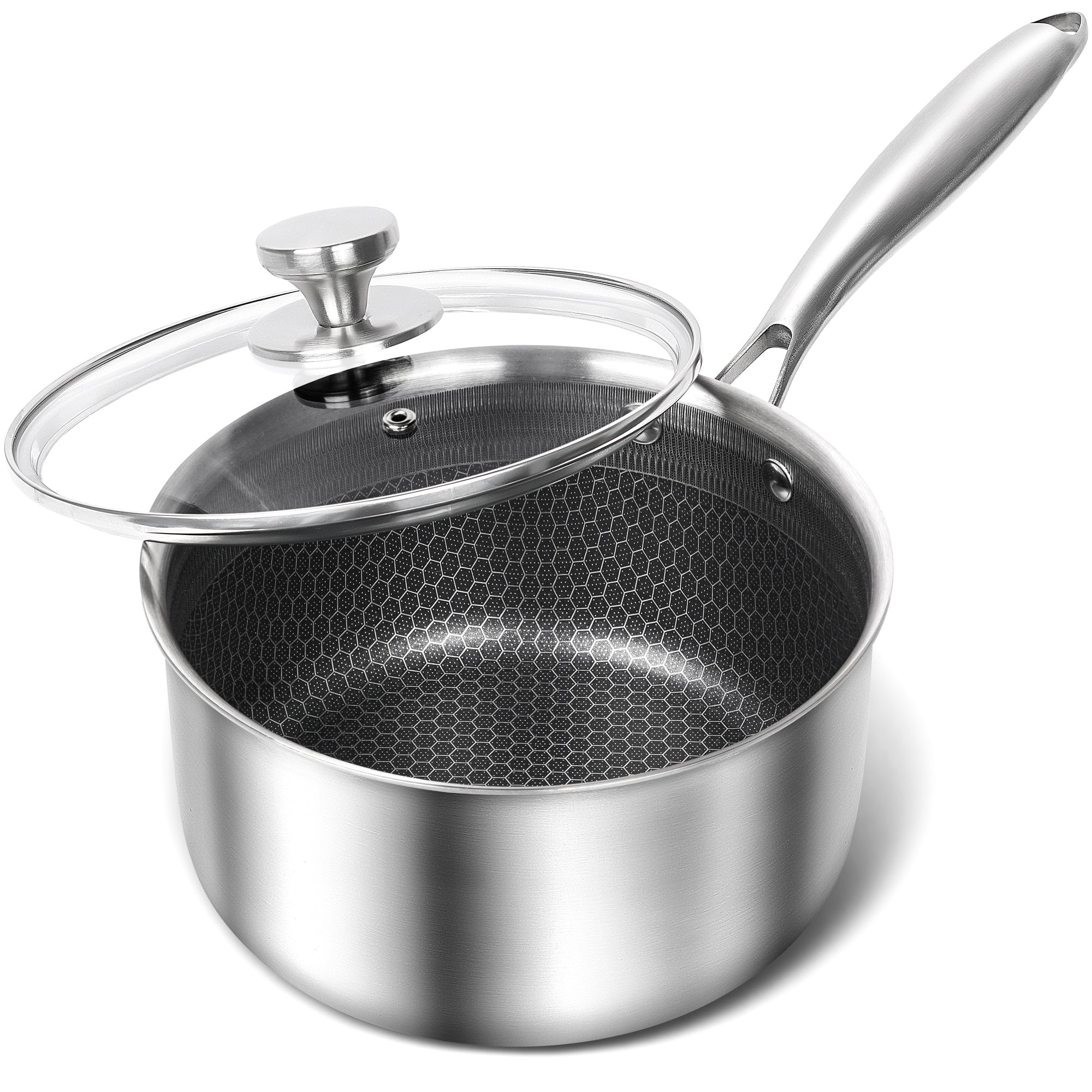 MICHELANGELO Stainless Steel Saucepan, Honeycomb Interior