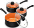 MICHELANGELO 1QT& 2QT & 3QT Ceramic Saucepan With Lid