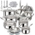 MICHELANGELO 5-Ply Stainless Steel Cookware Set, 23-Piece Pots and Pans Set