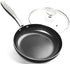 MICHELANGELO Non Stick Frying Pan with Lid, Non Toxic Ceramic Skillet, Black