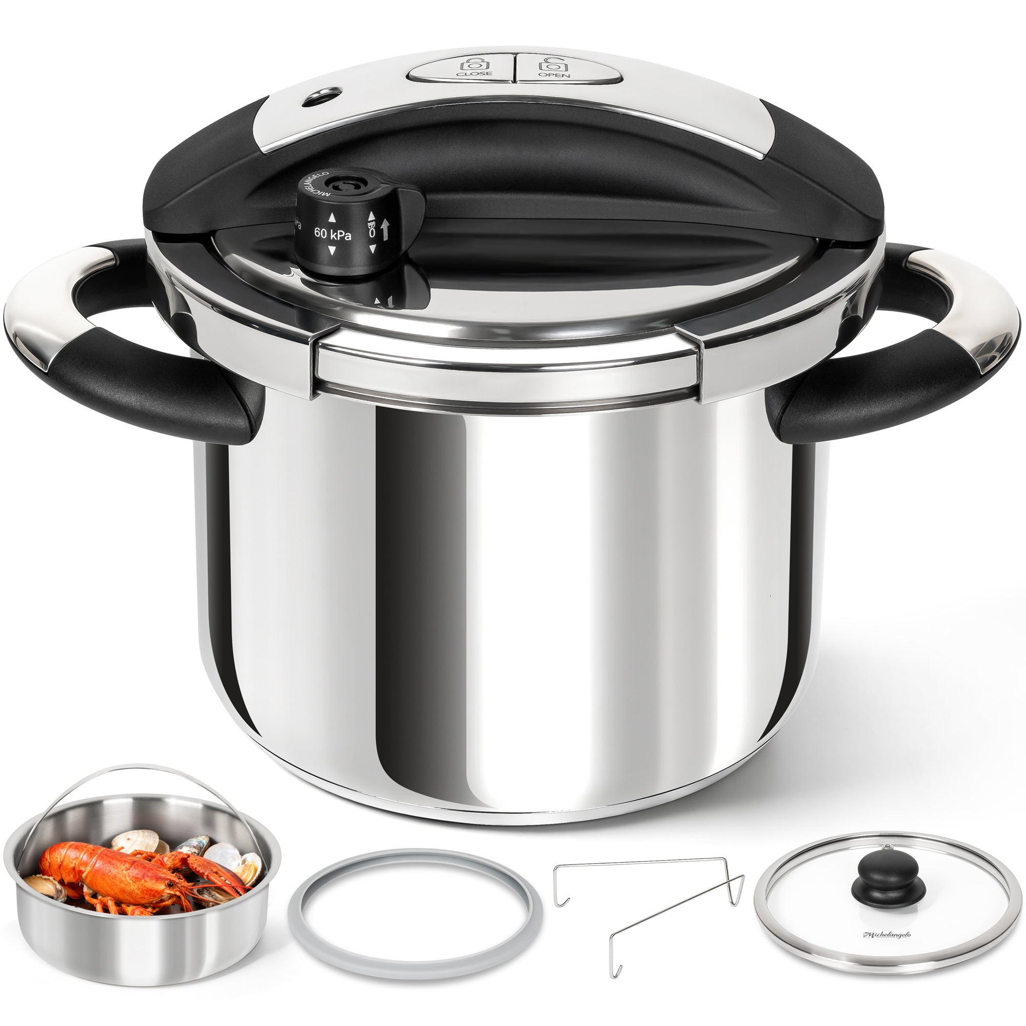 MICHELANGELO Small Pressure Cooker Stainless Steel, 3.2 Quart Olla de Presion