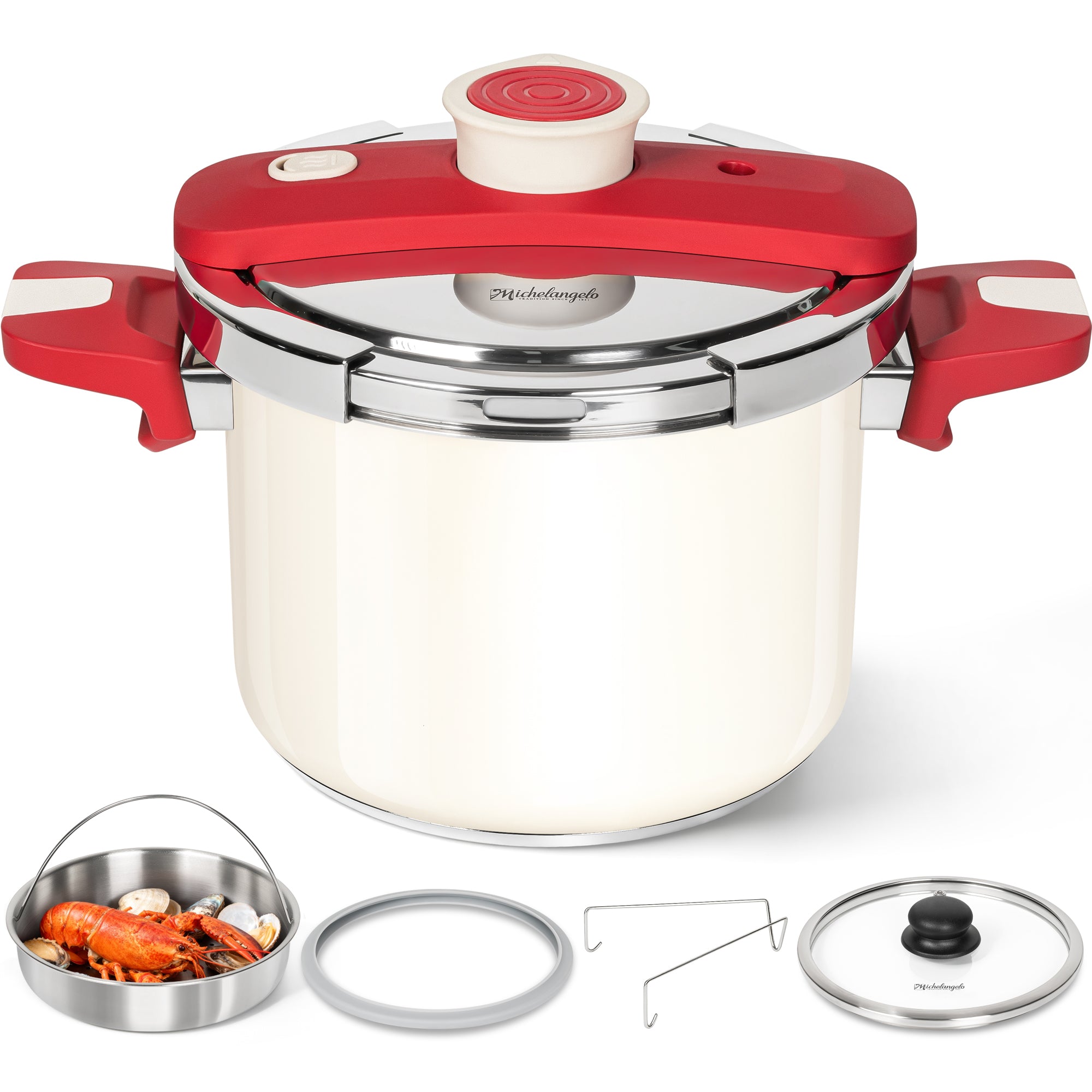 MICHELANGELO Pressure Cooker Stainless Steel 6.3 Quart, 3-in-1 Pressure Pot
